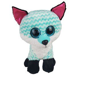 Ty Beanie Boo Piper The Fox Plush Large 16" Aqua Chevron Claires Exclusive